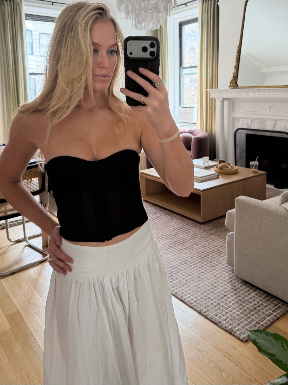 superdown Black Strapless Bustier Top